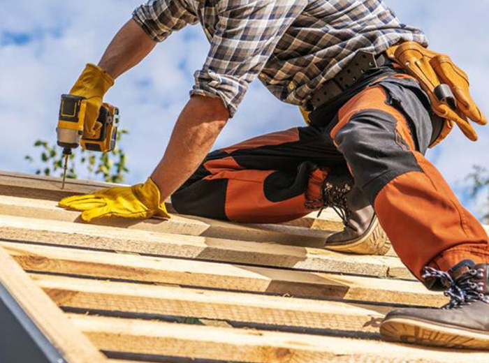 Contractor on roof