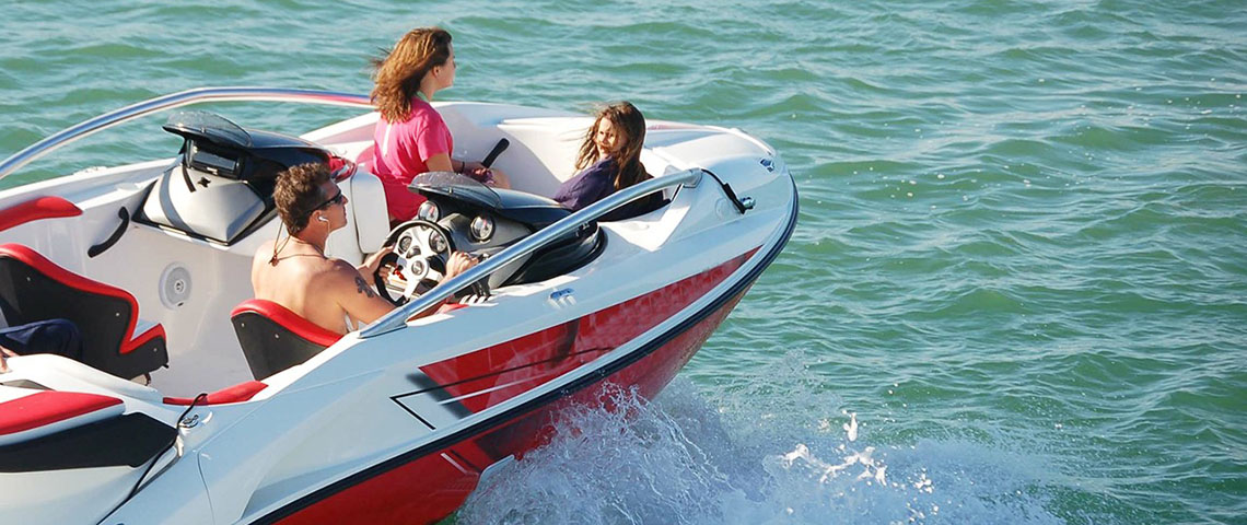 Family on a boat