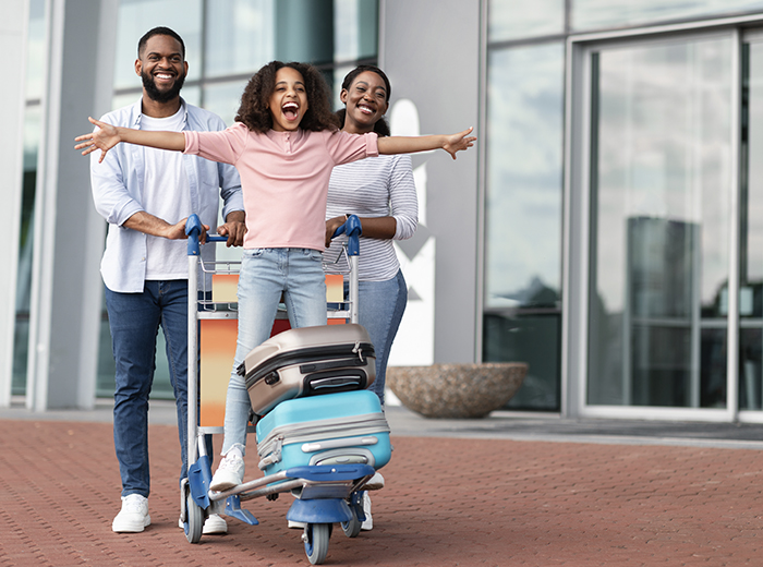 Family at airport