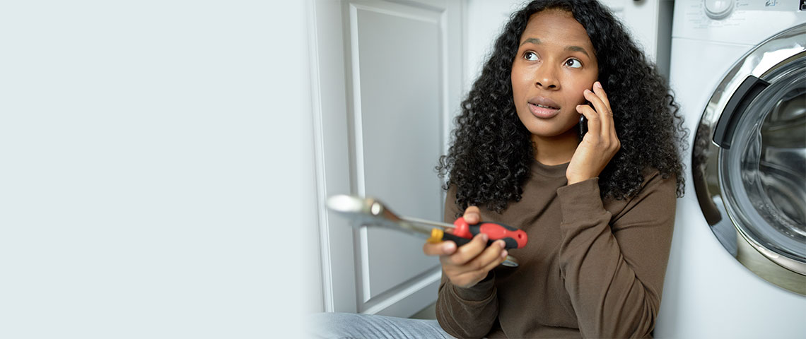 Woman with appliances